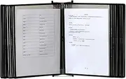 Multi-Layer Folder Portfolio Folder a4, Wall-Mounted Flip File Holder - Desk Reference Organizer, Wall Mount Reference Organizer, 20page, A4 Letter-Size for Office, Workshop, Restaurant, A4 Document