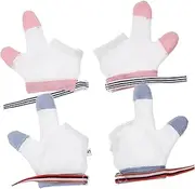 Vaguelly 2 Pairs Ring Biting Gloves Kids Tools Baby Stop Thumb Sucking Kit Soft Mesh Fabric Glove Thumb Sucking Stop Infant Thumb Gloves Thumb Guard Finger Wooden Net House Toddler