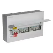 10way 5+5 Dual RCD Amendment3 Populated Metal Consumer Unit Fuse Board Surge SPD