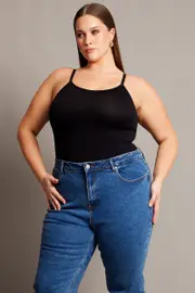 Black Shaping Singlet Top