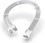 EZDIY-FAB EPS 8-Pin Female to CPU 8-Pin (4+4) ATX 4 Pin Male Power Supply Adapter Extension Cable for Motherboard 11.8 inch (30 cm)-All White