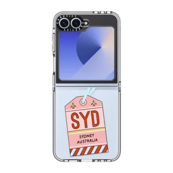 Galaxy Z Flip6 Impact Clear Case Sydney Travel Tag