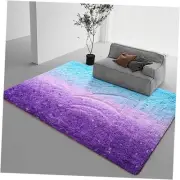 Shag Area Rug, 5x8 Ft Indoor Ultra Soft Plush Carpets 5 ft x 8 ft Purple Blue