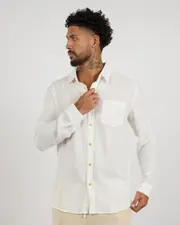 [Lucid] Lucid Men's Climate Long Sleeve Shirt in White Size Small S White