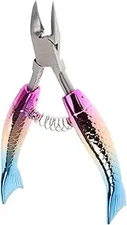 KAILIKETIY Stainless Steel Fishtail Nail Nipper with Gradient Color Design Ergonomic Eagle Beak Tips for Precise Cuticle Removal for Professional Manicure and Salon