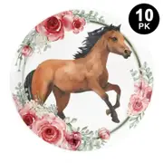 Horse Theme 9 inch 23cm Plates 10PK - Kids Birthday Party Tableware