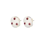 Azra Sterling Silver Earrings with Stunning Red Stones - Elegant Jewellery in Australia