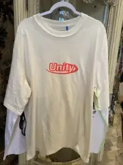Heron Preston H2 Men's Unity Oversized Long Flames Sleeve T-Shirt SZ M NWT
