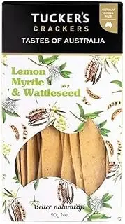 Tucker's Natural Tastes of Australia Tucker's Lemon Myrtle & Wattleseed Crackers 90 g