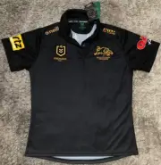 C45 NWT Penrith Panthers Back To Back Premiers 2022 Black Polo Shirt Ladies 14