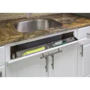 SET OF 2 - 11" STAINLESS STEEL KITCHEN CABINET SINK TIP TILT OUT TRAY & HINGES