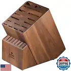 ENOKING Knife Block without Knives, Large Knife Holder- 25 Slots Acacia Wood