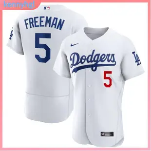 橄欖服 棒球服 街頭嘻哈 原宿BF風 復古刺繡字母 棒球服Dodgers5#Freddie Freeman球衣短袖運動服