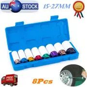 8Pcs Drive Wheel Protector Deep Impact Sockets 1/2" Thin Wall Lug Nut Socket Set