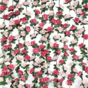BLEUM CADE 5Pcs 41Ft Flower Garland Artificial Rose Vines for 5 Pcs, Pink