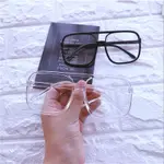 【爆款折扣】圓框眼鏡 文青眼鏡 復古眼鏡 鏡框 眼鏡韓國ULZZANG原宿方形框復古透明大框平面平光鏡男女素顏裝潢眼鏡