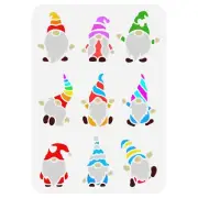 Gnomes Stencil 8.3x11.7inch Reusable 9 Gnomes Pattern Painting Template DIY A...