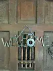 Welcome Door Hanger, Front Door Hanging Welcome Sign, Welded Metal Art Decor