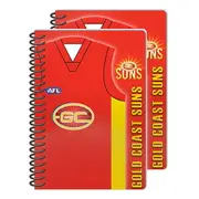 Gold Coast Suns AFL 2 Pack Spiral Bound A5 Notebooks