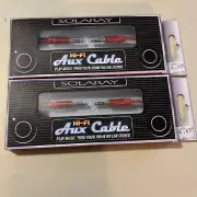Solaray Hi-Fi Aux Cable Play Music Through 3.5mm Stereo Cable! Set of 2, New!