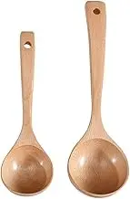 Soup Ladle Set of 2 Wooden Ladle for Soup Spoons Large Laddle Deep Ladle Spoon Set- Big Soup Ladle, Serving Spoon Wood Ladles for Cooking Ladle Spoons Bowl ladle