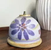Beautiful Cottagecore Kerosene Stoneware Hurricane Lamp Signed Studio Pottery