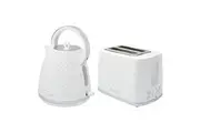 Westinghouse Electric 1.7L 2200W Kettle & 930W 2 Slice Bread Toaster Set White