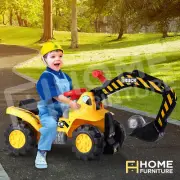 Kids Ride-On Digger Bulldozer Loader Car Toys w/Toy Stones & Safety Helmet