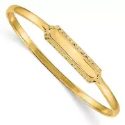 14k Yellow Gold Children's Engraveable Slip-On Baby ID Bangle Kids Bracelet 5.5"