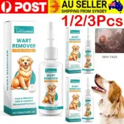 1-3x Pet Wart Remover Dog Cat Skin Tags Painless Treatment Natural Removal 20ml