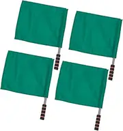 VICASKY Waving Flag Set 4pcs Stainless Steel Pole Match Referee Flag for Sports and Games