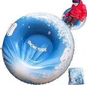 Snow Tube 33.5 inch Sleds for Adults, Inflatable Snow Sled with Handles Heavy Duty Adult Sledge Thicken Snow Toys for Winter Snow Sled Sleds for Adults Snow Tubes Adult Sledge Snow Toys
