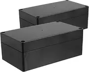 Alipis 2pcs Box Waterproof Box Electronic Project Case Electronic Project Enclosure Case Project Plastic Boxes Plastic Electrical Enclosure Portable Project Case Black Abs