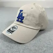47 Brand Los Angeles Dodgers Dad Hat Kahki Clean Up Baseball Cap Adjustable NEW
