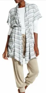 UGG AUSTRALIA GLORIA SERAPE STRIPED SHORT SLEEVE ROBE - MEDIUM Retail $98