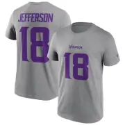 NFL T-Shirt Minnesota Vikings Justin Jefferson 18 Grey Graphic Football Jersey