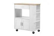 Oikiture Kitchen Island Trolley Rolling Serving Cart Utility Storage Cart w/Shelf