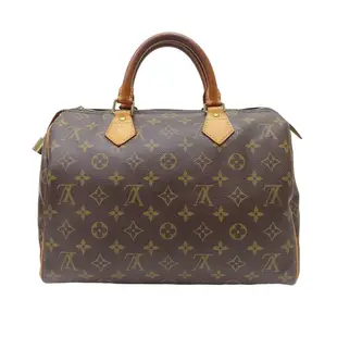 【二手名牌BRAND OFF】LOUIS VUITTON LV 路易威登 棕色 原花 PVC塗層帆布 Speedy 30 手提包 M41526