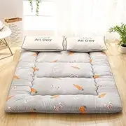 Portable Mattress Japanese Floor Mattress, Thick Quilted Mattress Full Cotton Filled futon Mattress for Guest Sleeping mat, Home Floor mat, Mattress