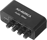Bidirectional Audio Switcher, Stereo L R Sound Channel Selector 4 Way, Aluminum Alloy Shell, Dual Op Amp, for DVD, Speakers, Headphones