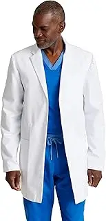 [Barco] Grey's Anatomy Scrubs - Derek Lab Coat for Men, Professional Full-Length 3-Button Long Sleeve 35"- 39" Lab Coat