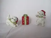 Fitz & and Floyd Christmas Kitty Kringle Tumblers Cat Kitten NEW in BOX MINT