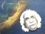 Albert Einstein Art Original Dimensional Portrait signed by artist Thel Arthur