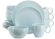 Gibson Elite 16 Pc Embossed Ceramic Dinnerware Set in Soft Blue Service for 4