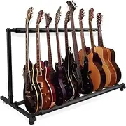 Vousile Guitar Stand Storage, Bass Display Rack, 9 Multi Guitar Holder for Electric Acoustic Guitar, Foldable Floor Stands with Aluminum (9 Space)