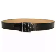 DUTYMAN 1631 1.75" BLACK CLARINO LEATHER POSTAL APPROVED GARRISON BELT SILVER 54