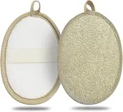 Loofah Exfoliating Body Scrubber (2 Pack), Natural Body Scrubbers for Shower Exfoliator, 100% Natural Lufa Bath Scrub Loofa Sponge Pad, Large Lufas for Men and Women Loufa Biodegradable Luffa Brown