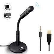 USB Desktop Microphone Mini Notebook Computer 3.5mm Microphone Studio Speech Mic