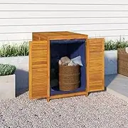 Garden Storage Box, 70x87x104 cm, Solid Wood Acacia, Storage Solution for Outdoor Deck, Patio, Waterproof, Large Capacity