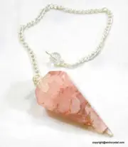 Rose Quartz Orgonite six sided Pendulum NEW
